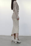 Marc le bihan long net eye skirt 2752 tilleul